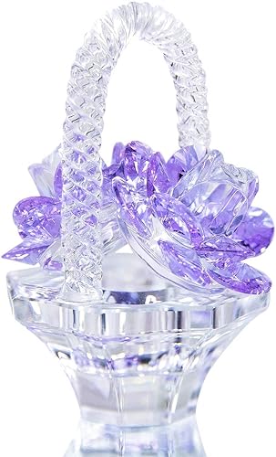 Miniatura 2 de H&D HYALINE & DORA Adorno de cristal rosa, flores de cristal, figurita coleccionable, mesa, decoración del hogar, regalo de boda