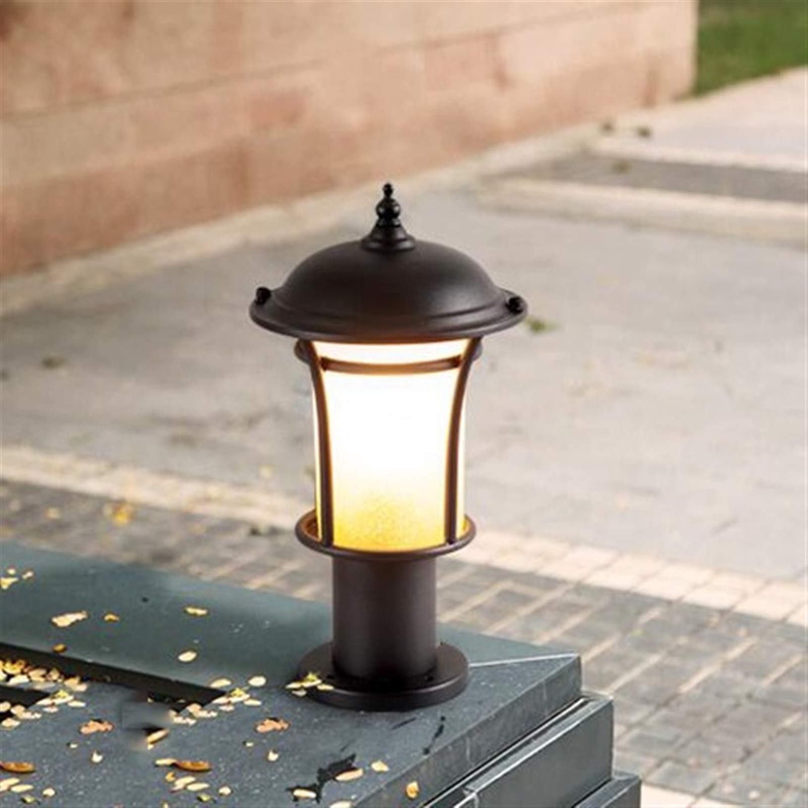 Lampada da testa a colonna per esterni vittoriana europea Lampada da cortile impermeabile per esterni a LED Lampada da parete per villa da giardino Lampada da palo per porta FenSquare Lampada per