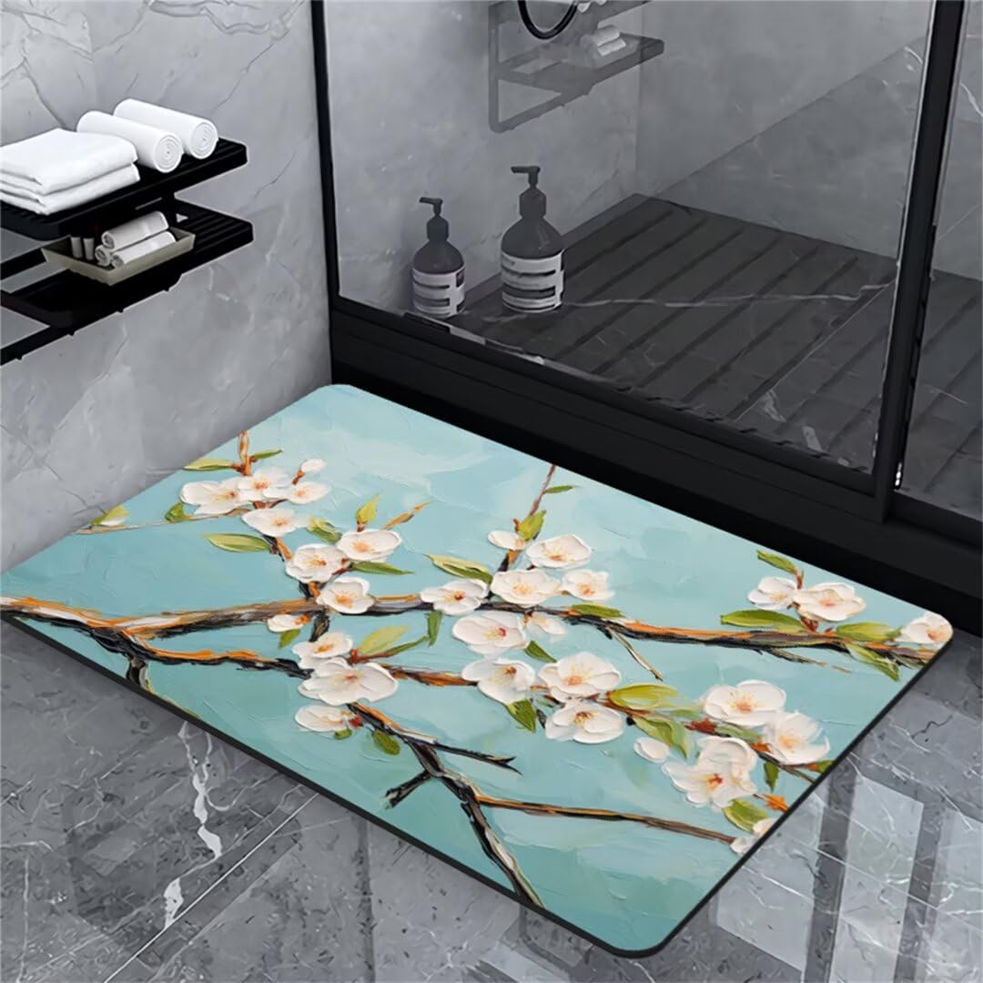 Badezimmerteppich Badematte rutschfest Badematte Badteppich Badvorleger 140x200cm Badematten Badteppiche Duschmatte rutschfest, Duschvorleger Badezimmermatte rutschfest Stein Badematte Teal