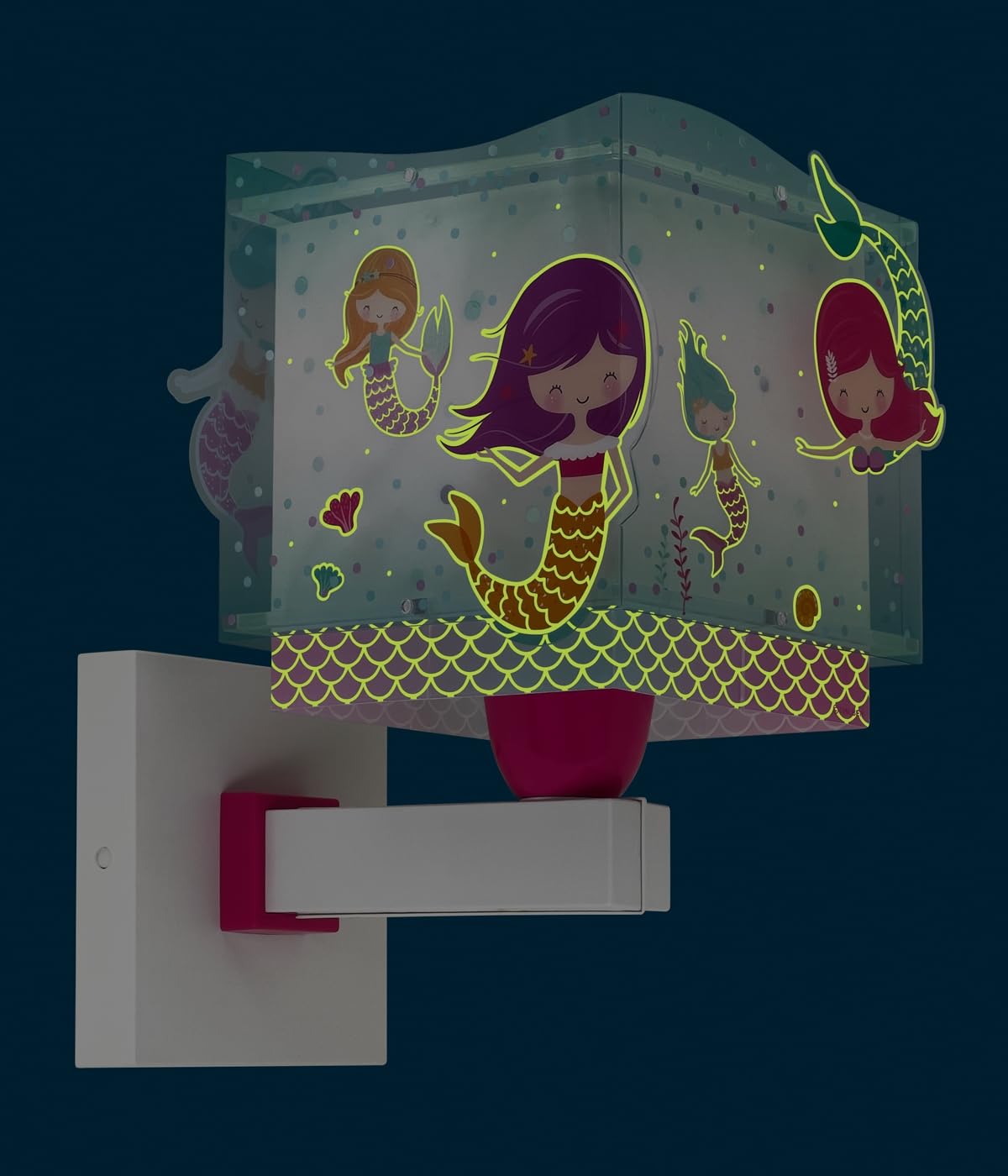 Dalber Lámpara Aplique Pared Infantil Mermaids Sirenas 63449 | Lámpara aplique de pared con instalación directa a la corriente o mediante cable con interruptor incluido.