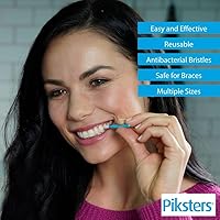Vista 2 de Piksters Cepillos interdentales, 40 unidades, tamaño 0, cepillo interdental para dientes para espacios muy estrechos, cerdas suaves para encías