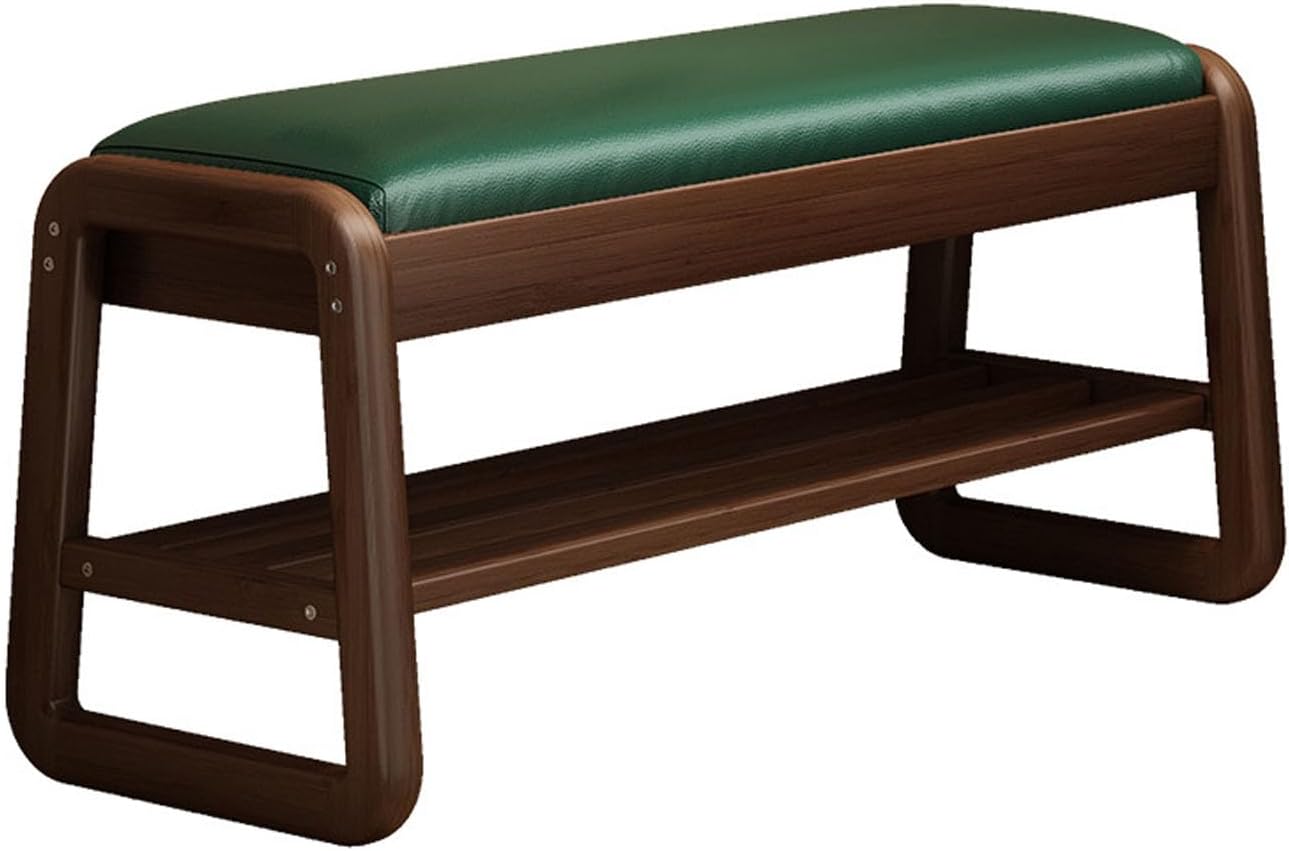 Oak Shoe Rack Bench（31.5"*13.39"*16.54"）, 2 Tier Sturdy Shoe Bench, Storage Shoe Organizer, Holds Up to 300lbs for Entryway Bedroom Living Room Balcony