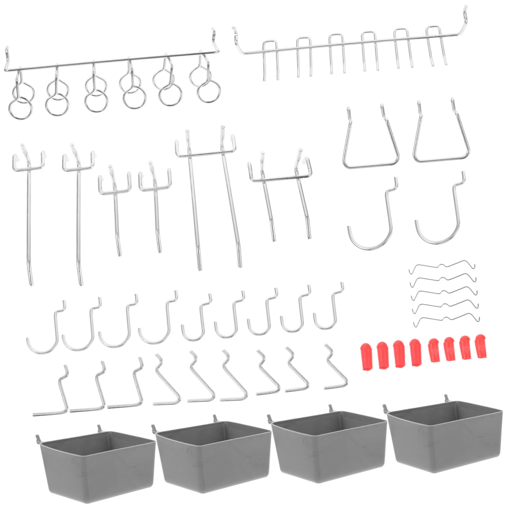 GLEAVI 114pcs Metal Pegboard Hooks Kit Garage Workshop Craft Room Storage Heavy Duty Hooks Bins Accessories
