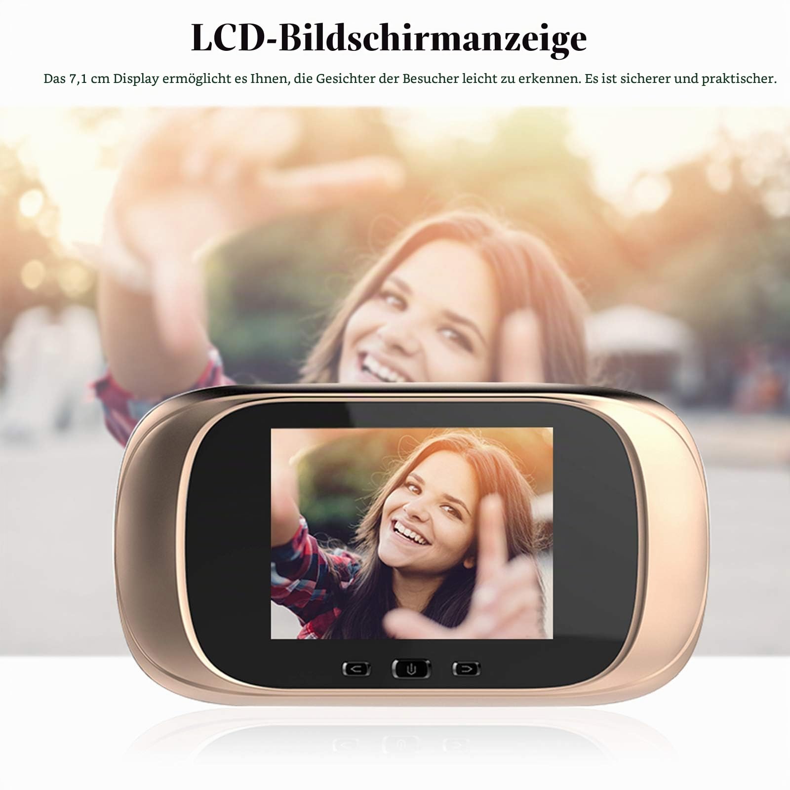 Digital Door Viewer Guckloch Türkamera Türklingel 2,8-Zoll-LCD-Bildschirm Nachtsicht-Fotoshooting Digitale Türüberwachung für die Sicherheit zu Hause