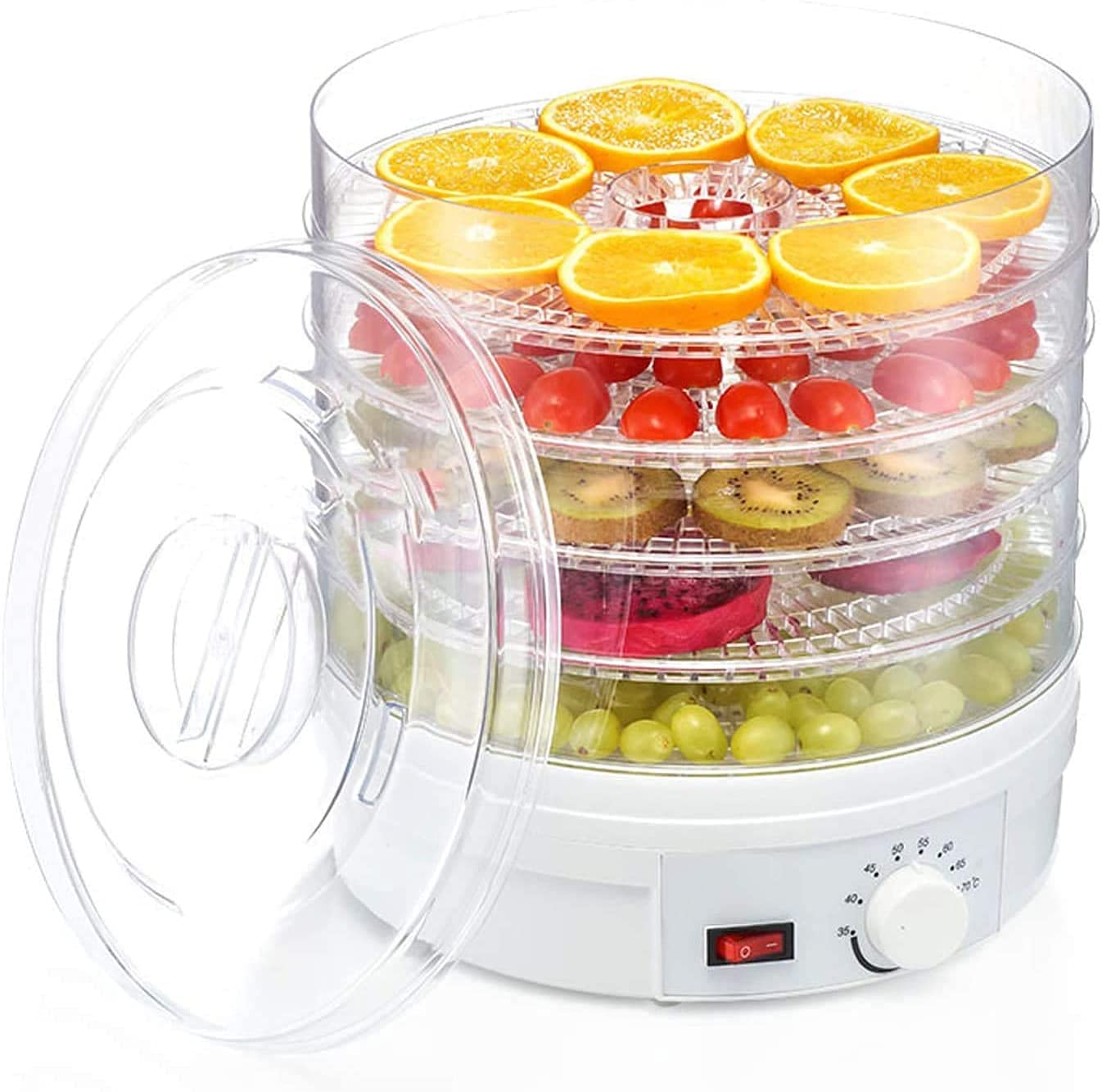 ONPRIX Food Dehydrator Electric with Tray, Preserver, Jerky Maker, Plastic Electric Transparent 5 Tier Countertop Dry Food Saver Machine with Adjustable Temperature Control For Home ||-picture-13