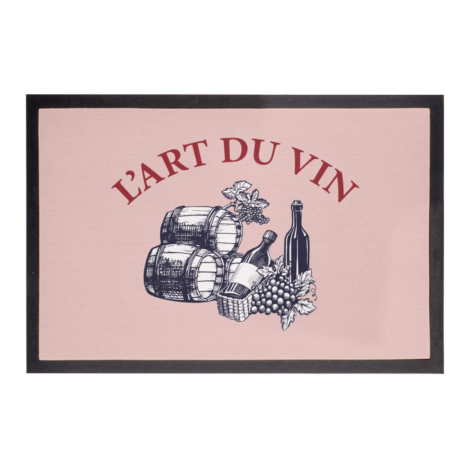 Paillasson rose art du vin anti-saleté pour entrée festive net