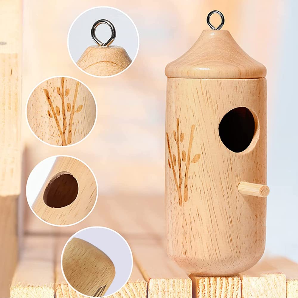 Casetta Per Uccelli In Legno - Nido Decorativo Da Giardino Con Design Naturale - Foto 7