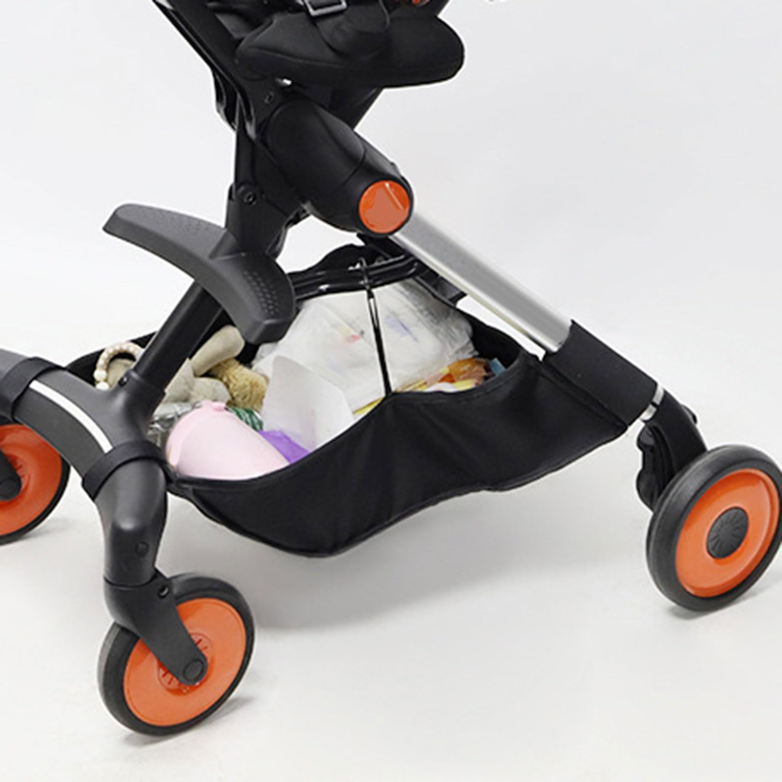 perfk Carrello per per Passeggino, Cestino per Carrozzina, Borsa per Organizer Portatile, Accessori per, Organizer per Lo Shopping, Viaggi, Nero