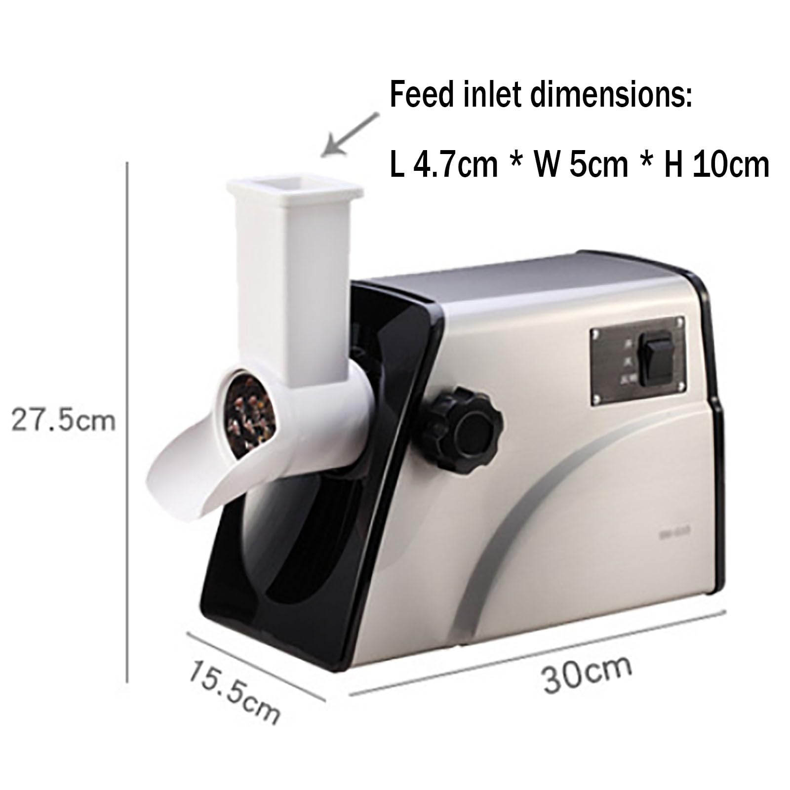 Grattugia elettrica per formaggio, 300 W, con 3 lame, perfetta per la preparazione di formaggi e verdure, in acciaio inox, ad alta efficienza, 30 kg/h