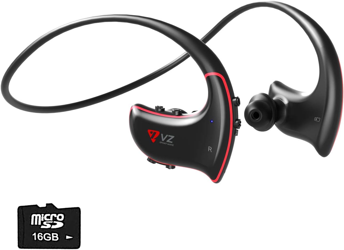 VZ MP3 Player with Bluetooth Headphone Included 16GB TF Card Lossless Sound Sweatproof for Running Gym audiobook