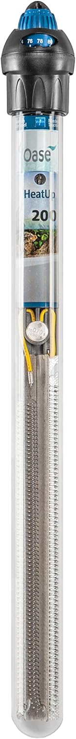 OASE HeatUp 200W Aquarium Heater for 55 Gallon Tanks - Precise Temp Control, Fully Submersible, Freshwater & Saltwater Safe