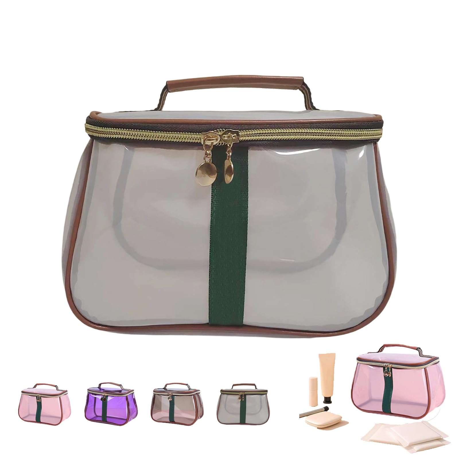 Trousse De Toilette Rétro Vintage, Grande Capacité, Organiseur De Maquillage Pour Femme, Trousse De Toilette Transparente étanche, étui De Rangement Portable, Trousse De Maquillage De Voyage Pour