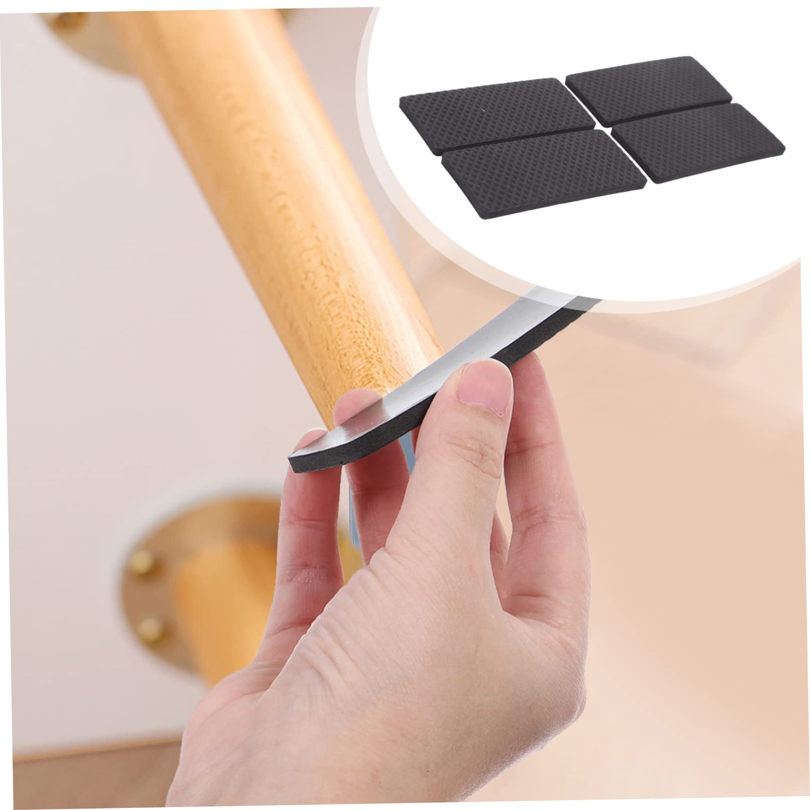 Veemoon 20-Pack Furniture Leg Covers – Black Slip Pads For Bed Frames, Chairs, Tables, L-Shaped Floor Protectors