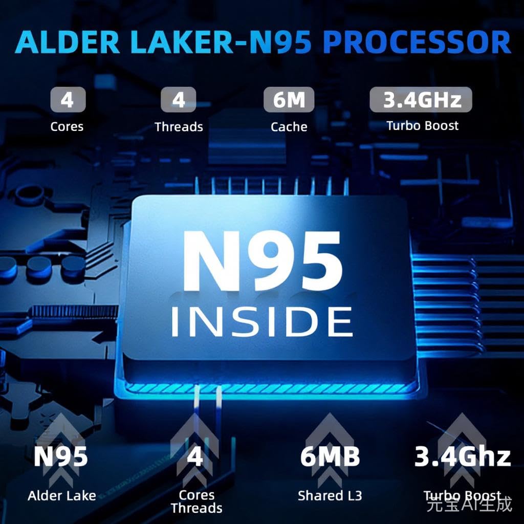 Notebook 15,6'' N5095 Quad Core, 16GB RAM 128GB SSD, Schermo FHD IPS, Tastiera Retroilluminata, Lettore di Impronte, WiFi 5, PC Portatile Leggero per Studio, Lavoro e Casa (Tastiera UK+pellicola IT)