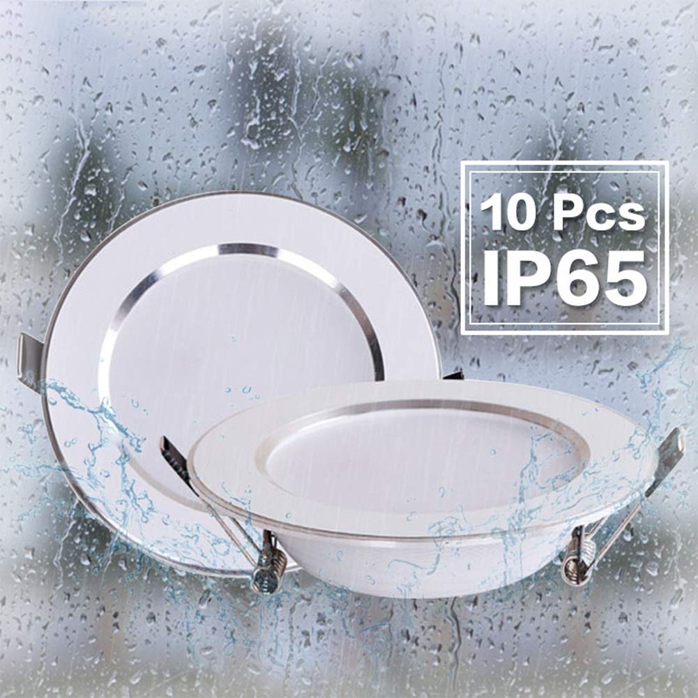 Chillers Foco LED para empotrar en el baño 30 mm ultraplano Incl.10 módulos LED IP65 95lm, Color de luz Blanco cálido/Natural/Blanco frío (Color : Natural Light, Size : 9w)