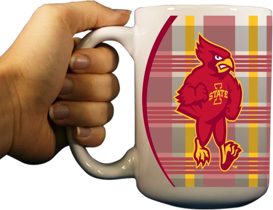 VictoryStore Ceramic Mugs - Iowa State University Coffee Mug 15 ounces (Plaid)