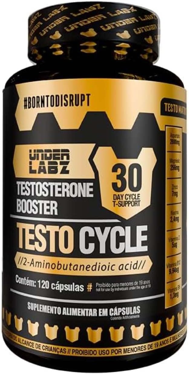 Testo Cycle – Under Labz | 120 Cápsulas – 30 Doses | Suplemento Masculino Natural | Performance, Vitalidade e Equilíbrio Hormonal com Vitaminas e Minerais Essenciais