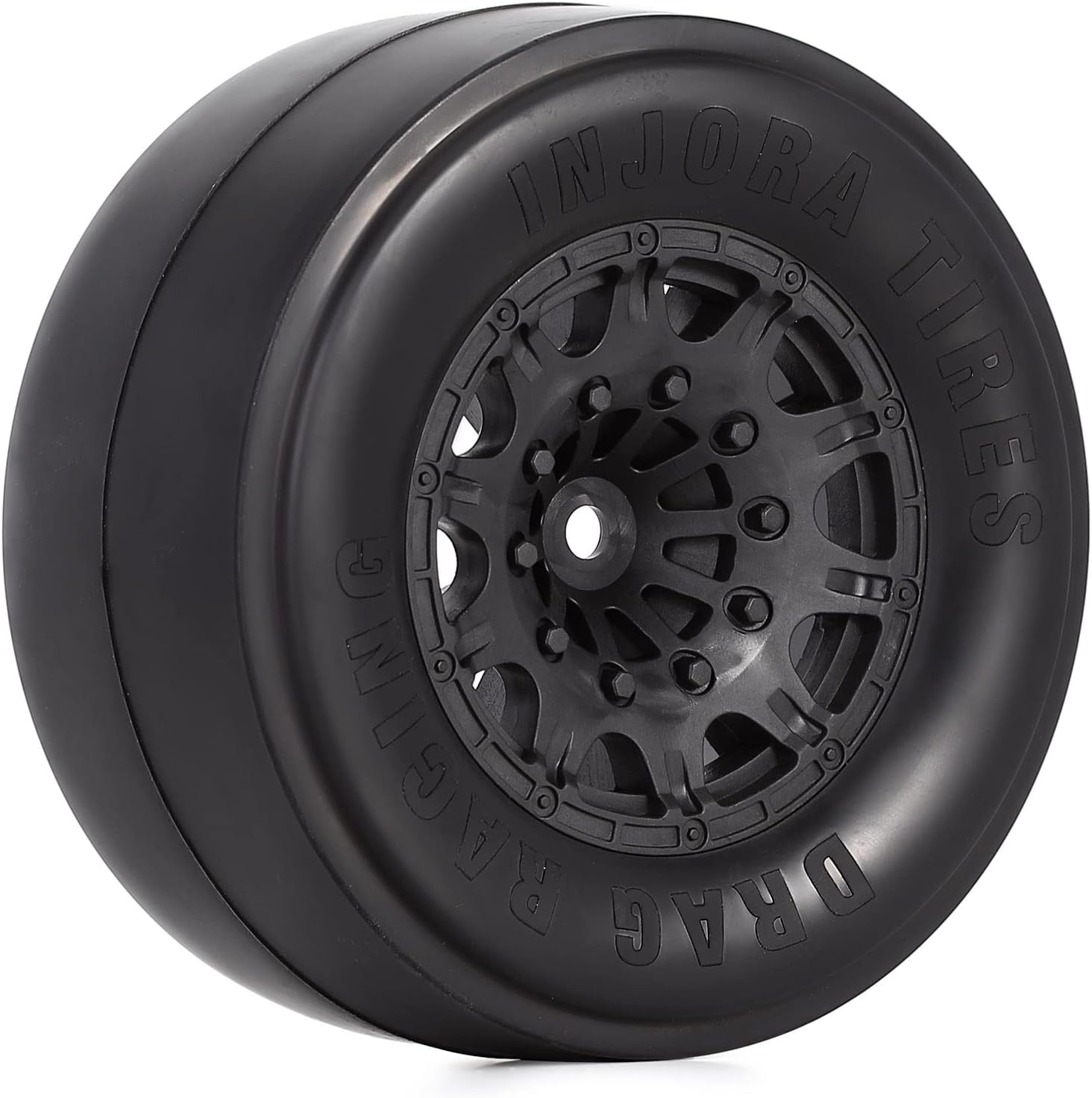 INJORA Drag Racing Tires Rear 2.2"/3.0" Belted Slick Tires for 1/10 RC Car No-prep Drag Racing Car Losi 22S, AE DR10 Short Course Slash