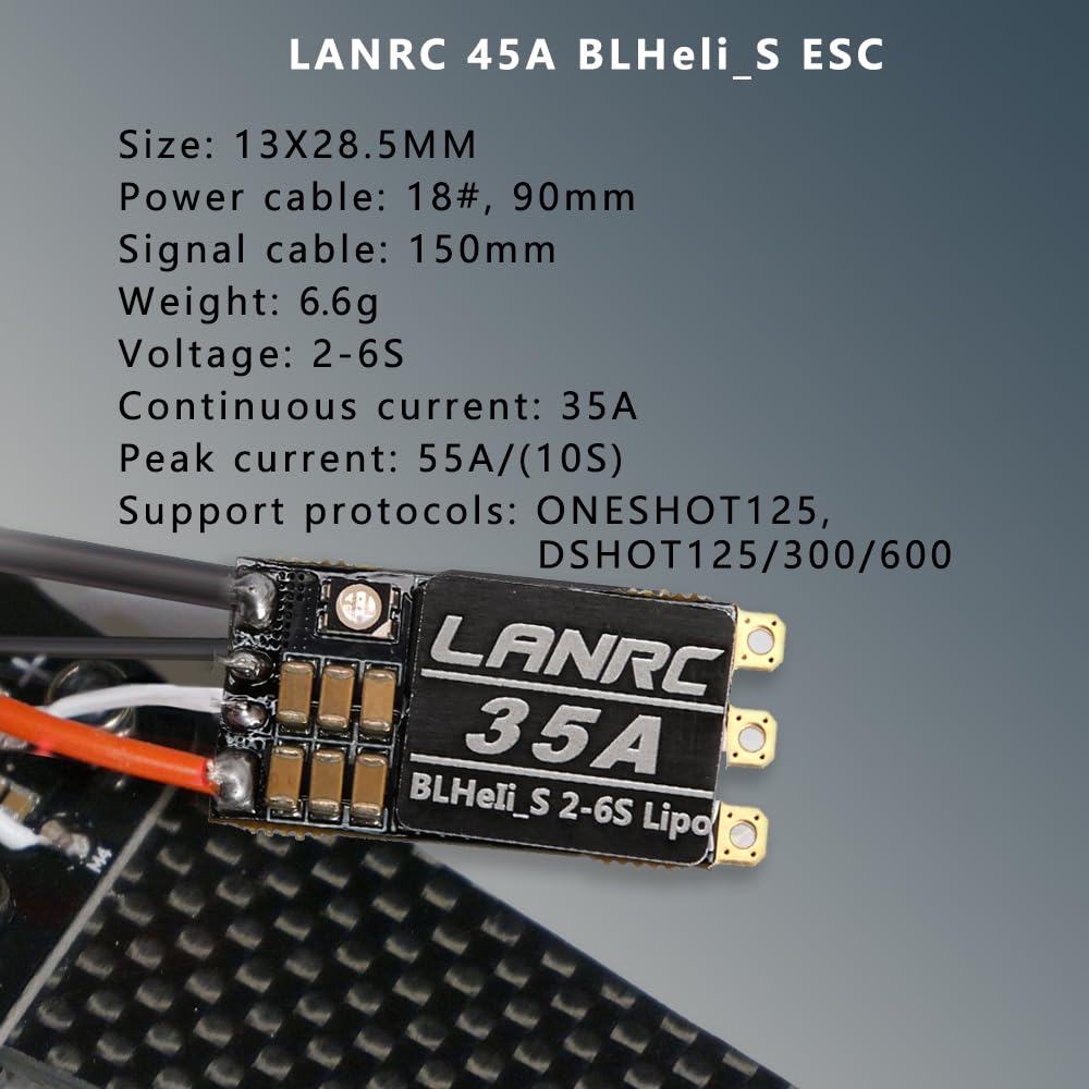 Amazon.com: LANRC 35A ESC 2S-6S Brushless ESC BLHeli_S Electronic