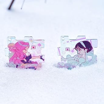 YJacuing Anime Alien Stage Duet Series Mystery Blind Bag Acrylic Keychain, Officially Licensed Puzzle Piece Couple Gift