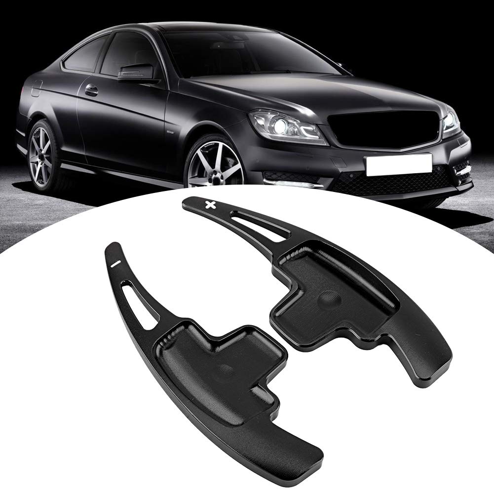 Yctze Levas de cambio del volante, Extensiones de levas de cambio del volante del automóvil de aluminio Apto para A B E R M Clase Negro Rojo(Negro)