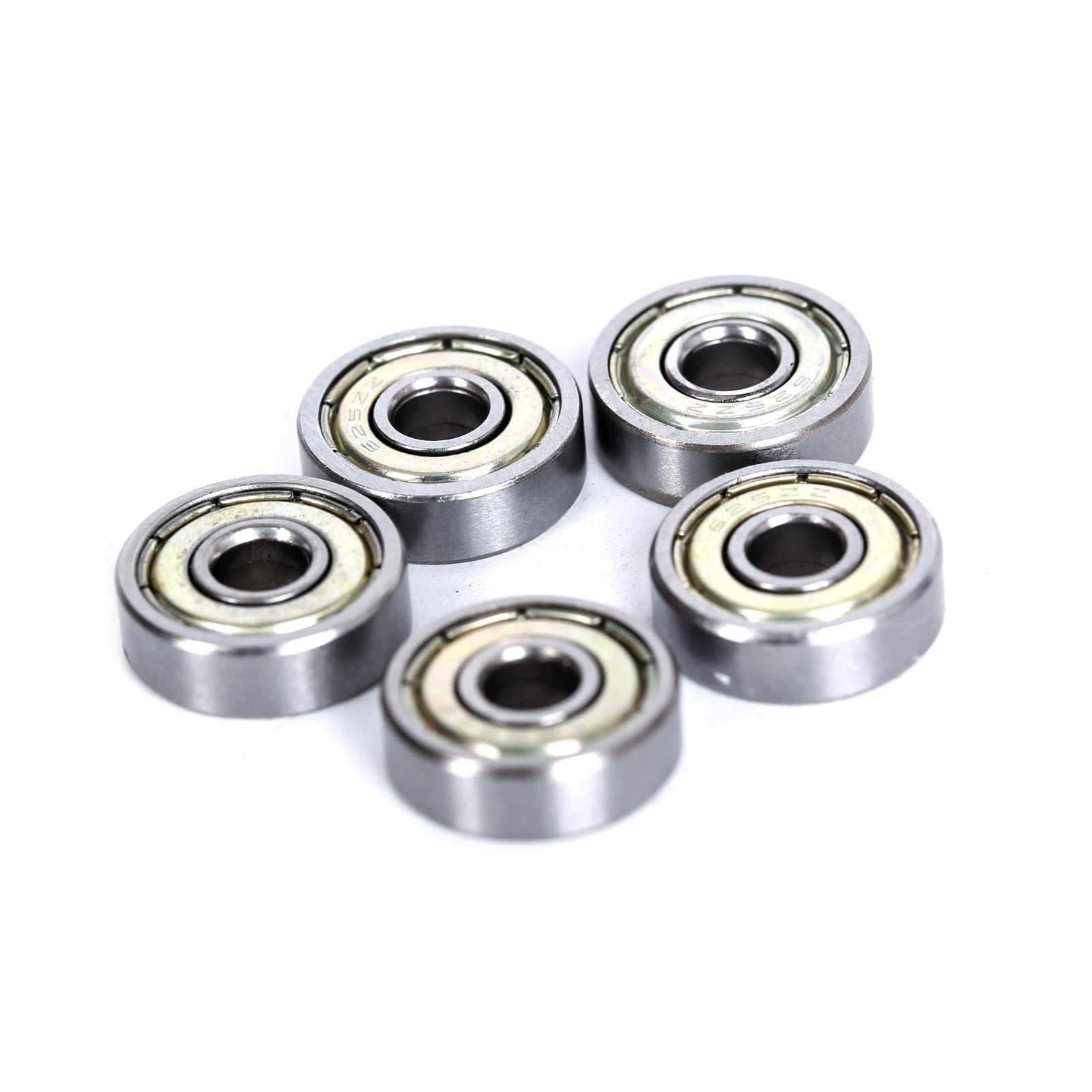 12 rodamientos de bolas de ranura profunda 625ZZ (5 mm x 16 mm x 5 mm) para monopatín, impresora 3D, piezas de transmisión mecánica DIY