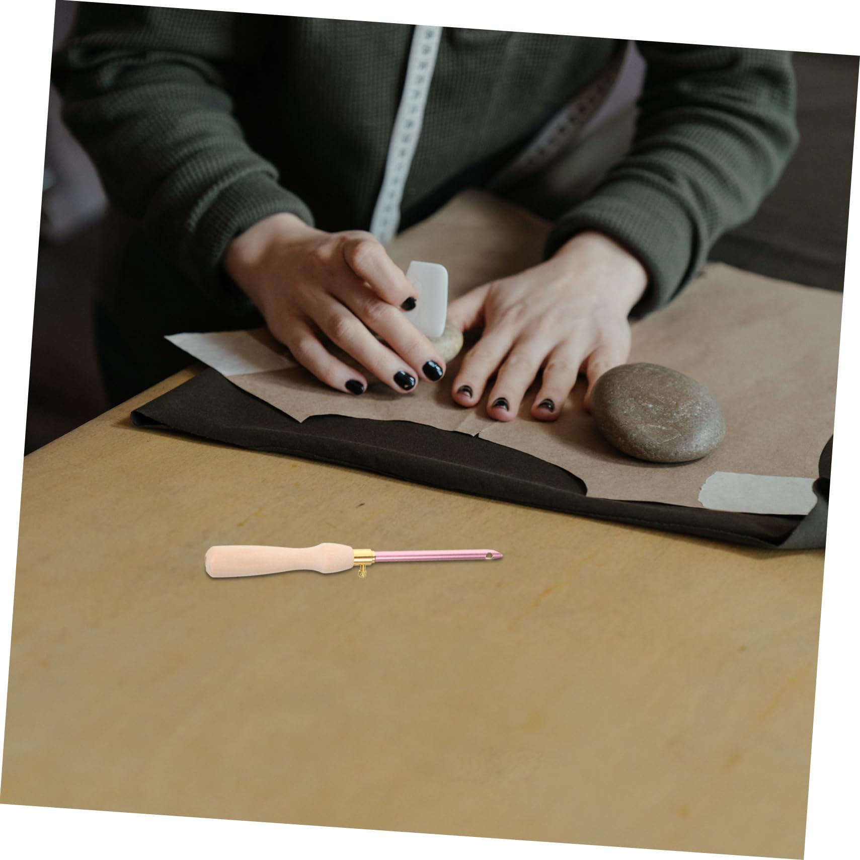 5 Set di Aghi per Timbri Aghi per Ricamo Cucito Tessuto per Artigianato Quilting Punto Forniture per Ricamo Strumento per Ricamo Strumento per Maglieria Legno