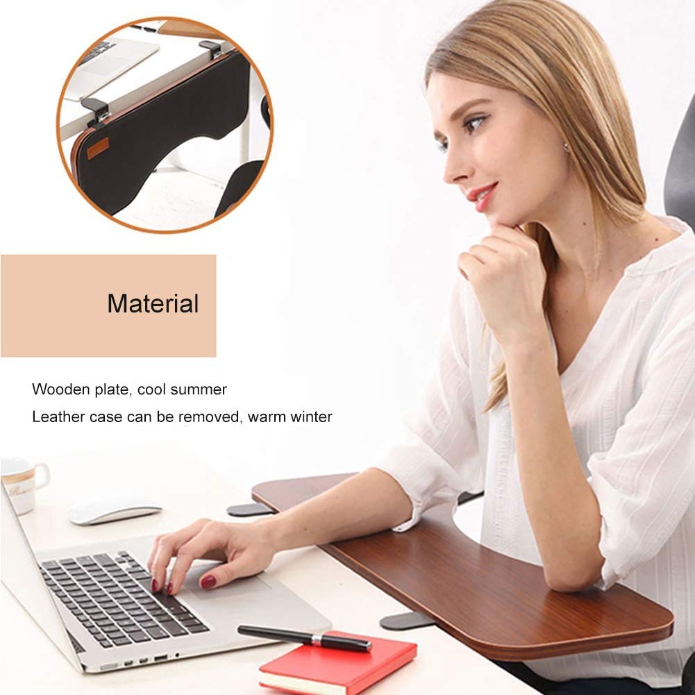 SK Studio Plateau Coulissant Clavier Ergonomique 65x23cm - Support Sous Bureau Marron