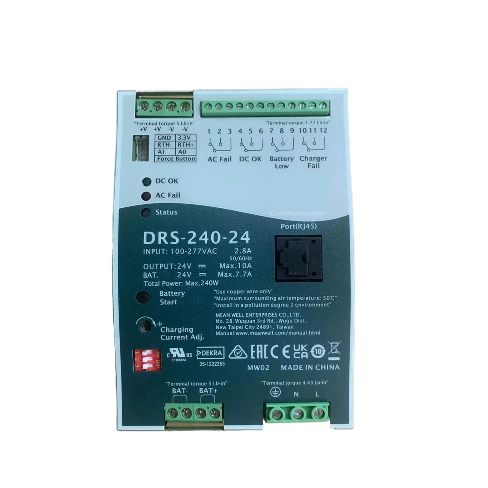 XDDQWSWA DRS-240 Power Supply 240w 12v 24v 36v 48v AC DC Power(DRS-240-48)