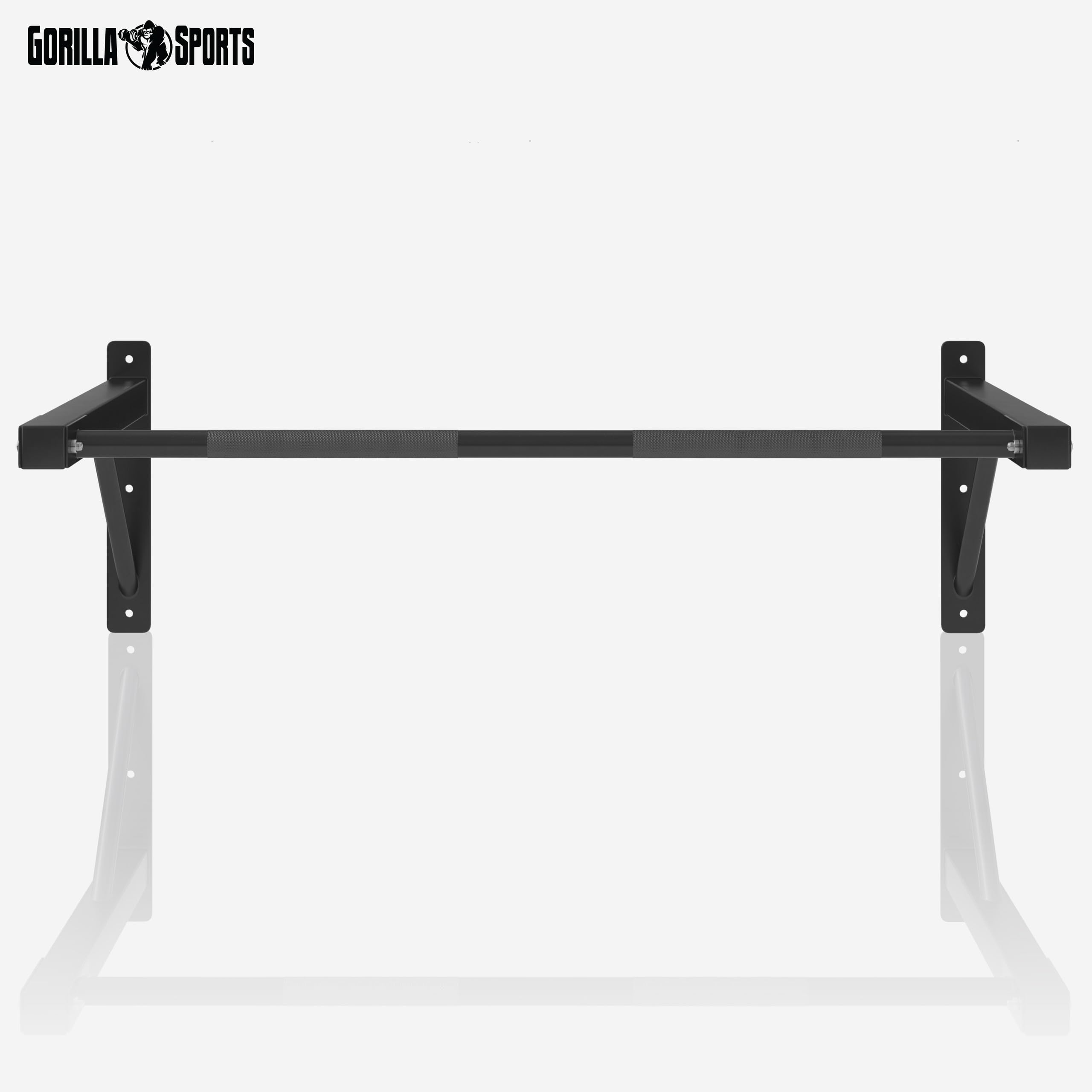 Gorilla Sports® Barre de traction pour montage mural Noir avec charge max. jusqu'à 150 kg