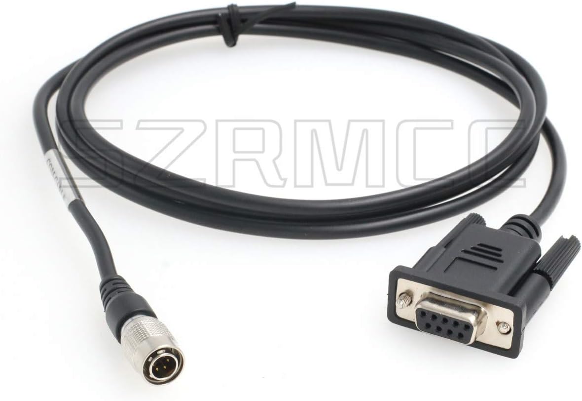 SZRMCC Hirose 6 Pin to DB9 RS232 COM Data Download Cable for Top-con Sokkia Total Station (Straight Cable)