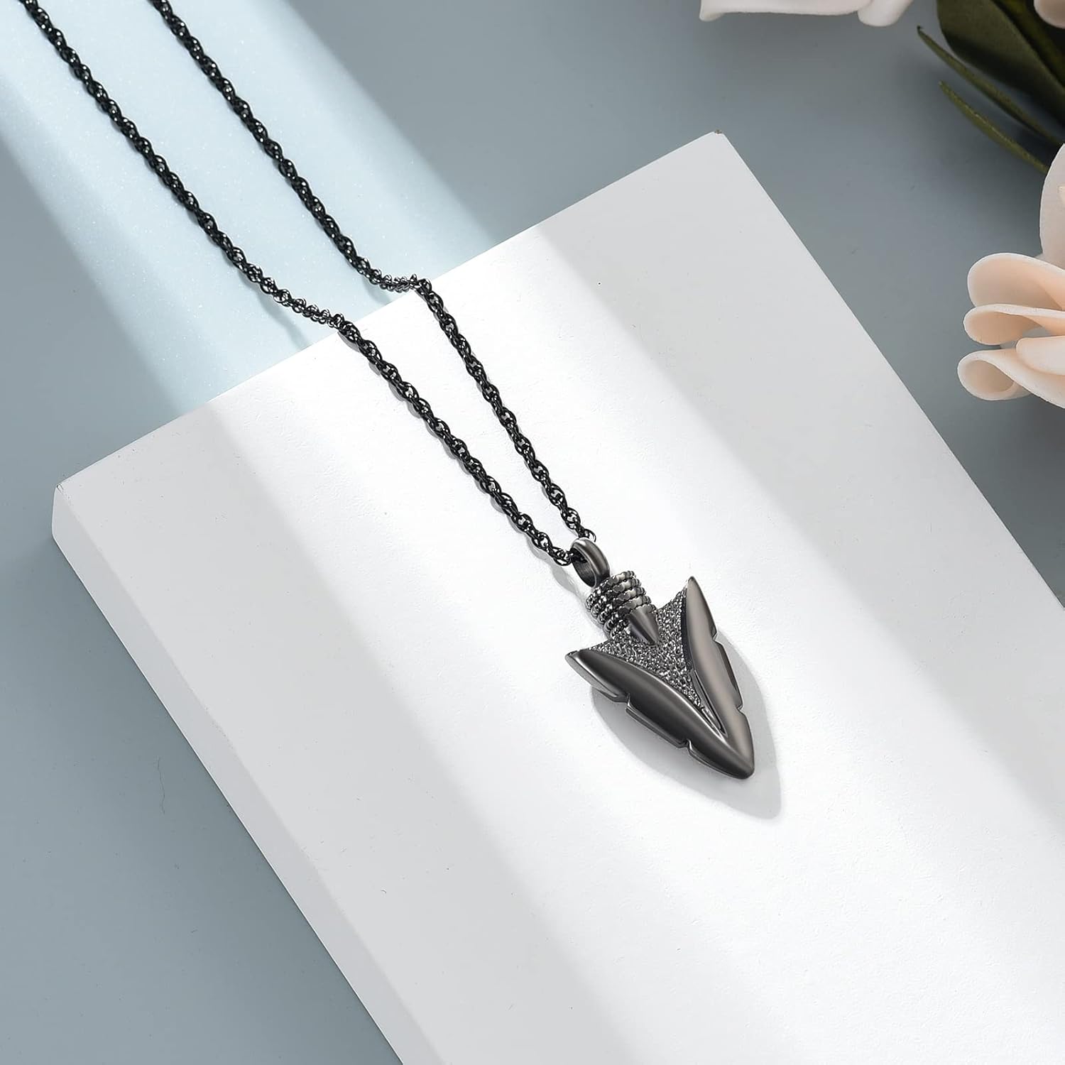 shajwo Cremation Jewelry Arrowhead Urn Necklace for Ashes for Women Men Memorial Keepsake Ash Necklace for Human Ashes - Image 2