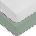 American Baby Company 2 Pack Fitted Crib Sheets 28 x 52, 100% Polyester Ultra Soft Microfiber, White/Green, for Boys and Girls, Fits Crib and Toddler Bed Mattresses