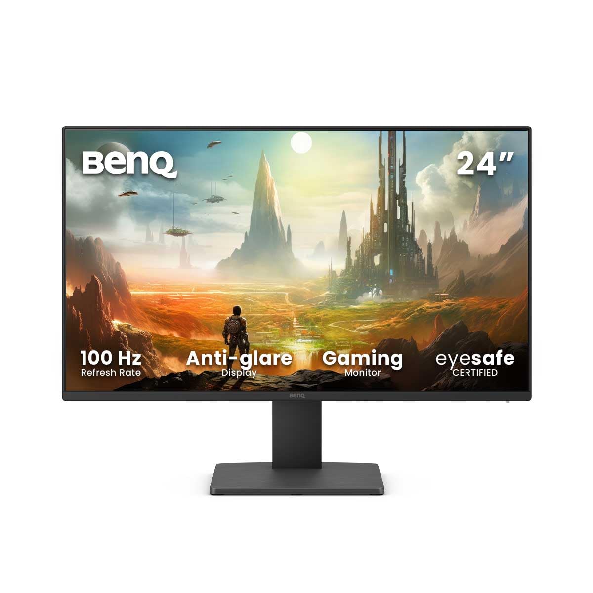 BenQ Monitor GW2491E 24" 1080p FHD 100Hz IPS Eye-Care, HDMI, porta per display, 1080x1920, cornice ultra sottile, certificato TUV, senza sfarfallio, tecnologia Low Blue Light Plus, Eye-CareU(2025 New)