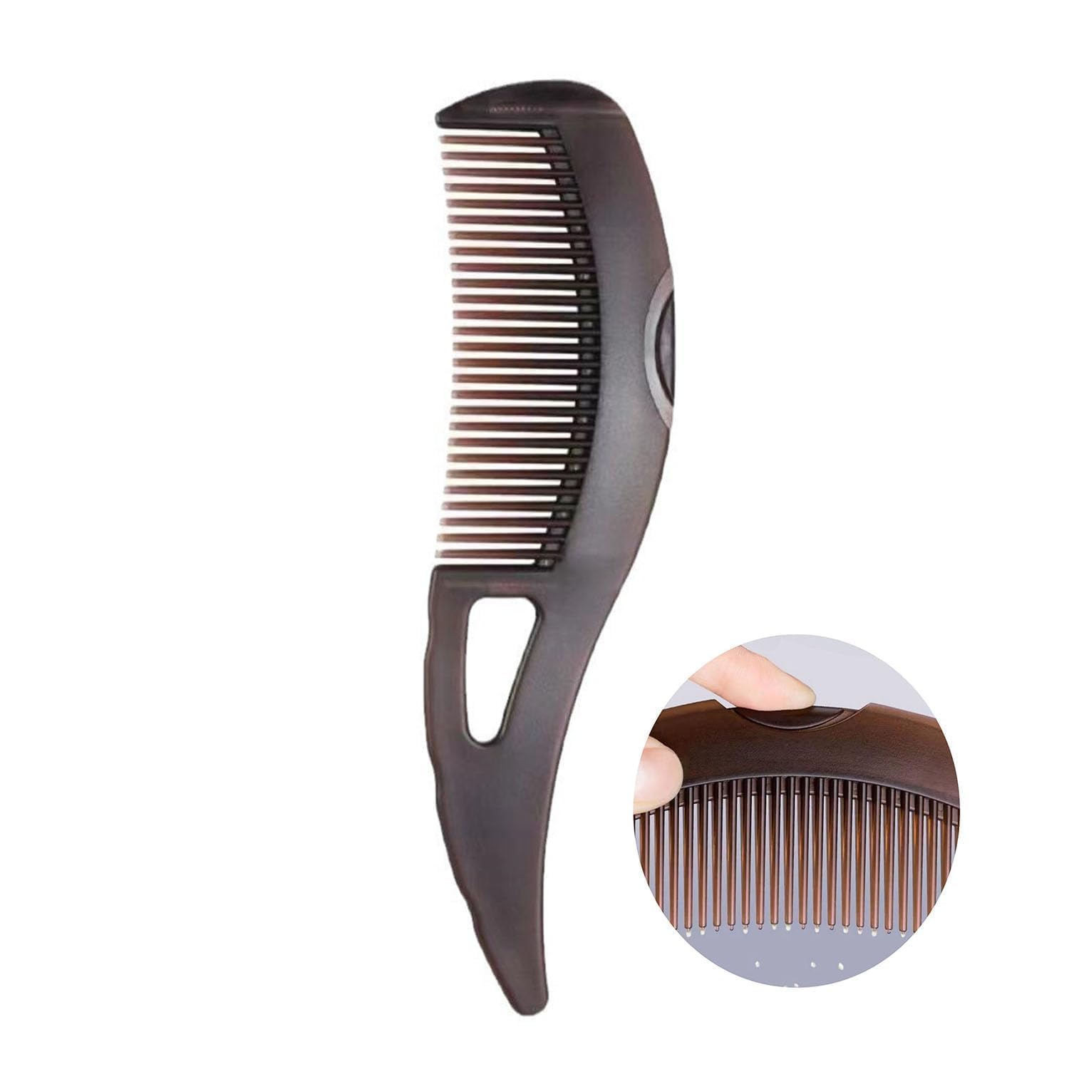 Dandruff Comb Energy Massage Comb Scalp Brush for Dandruff Removal, Lice Remover Products, Hair Dressing Comb, Plastic, Brown, Unisex(109 D)