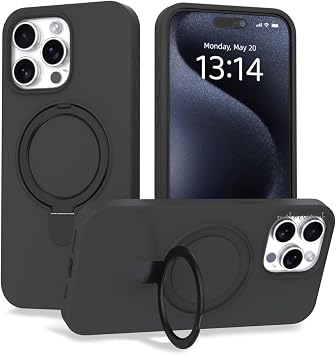 CONSTRAIN - iPhone 15 Pro Max ile uyumlu Apple K l f Magsafe ile uyumlu Halkal  Extra Standl  i i Kadife Yumu ak Renkli Silikon Kapak