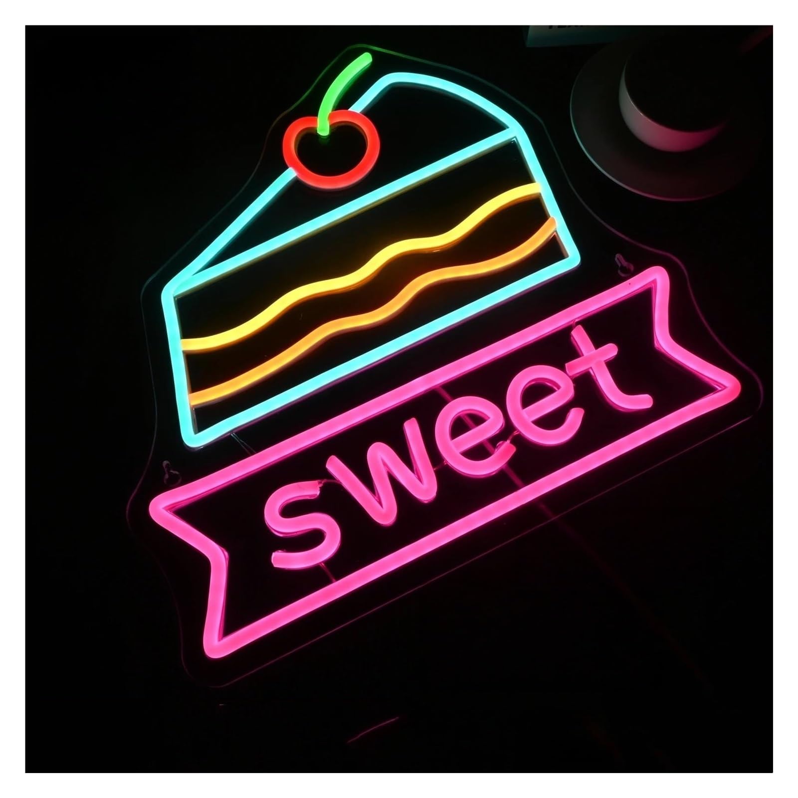 Decoración Lámparas Letreros De Neón Para Pasteles, Luces Dulces Alimentadas Por USB, Adecuadas Para Decoración Panadería, Tienda Postres, 32cmx34cm