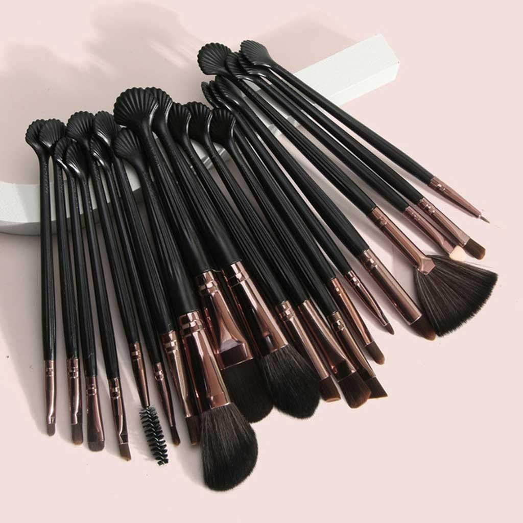 20pcs Makeup Brushes Set Foundation Eyeshadow Blending Lip Fan Shell Make Up Brush Kit Synthetic Hair Gift For Women