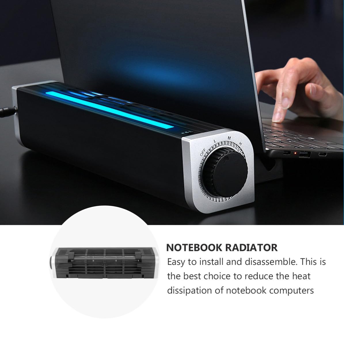 Enfriador, Portátil de Refrigeración de Ventilador en Base de Aluminio Abs con Diseño Silencioso Verano para Adecuado para Fiesta Uso Tabletas y Teléfonos