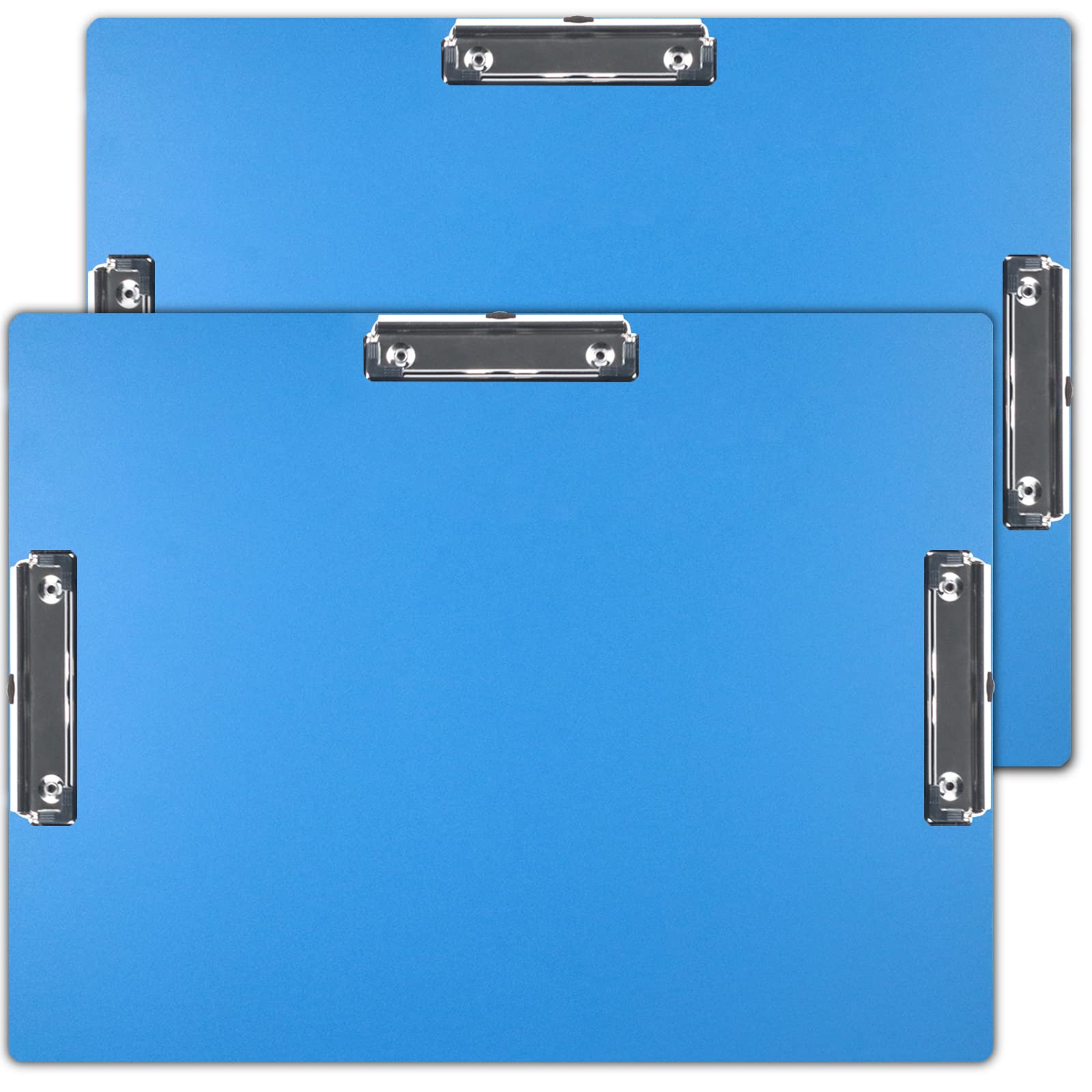 Acocony 11x17 Clipboard Three Clip Super Tough Extra Large Clipboard 11 x 17 PP Plastic Not Fragile Blue Pack of 2