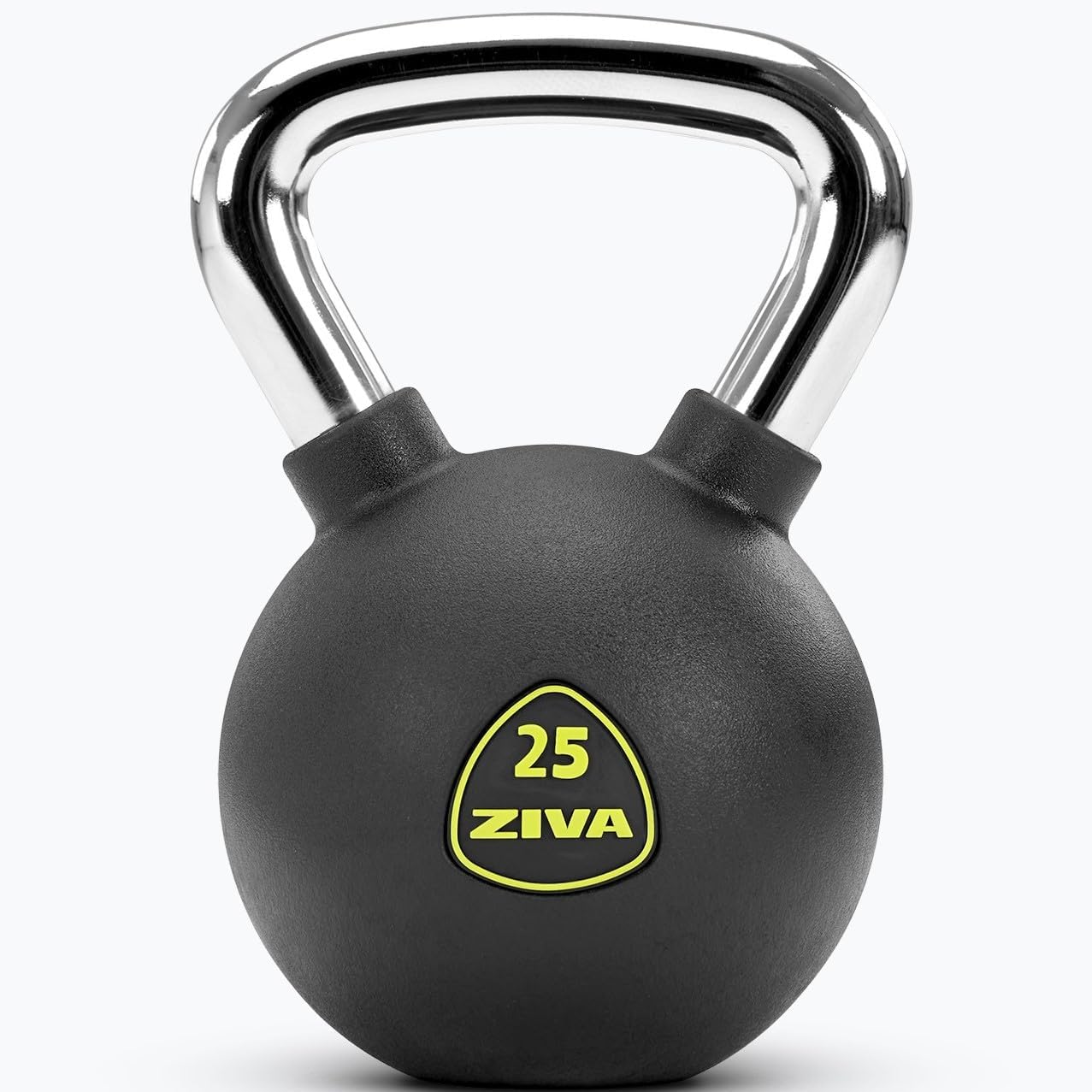 ZIVA Premium Kettlebell – Commercial Grade Rubber Urethane Coated Free Weights for Strength, Conditioning, Home Gym Workouts – Alloy Steel Grip – Available 5–50 lbs