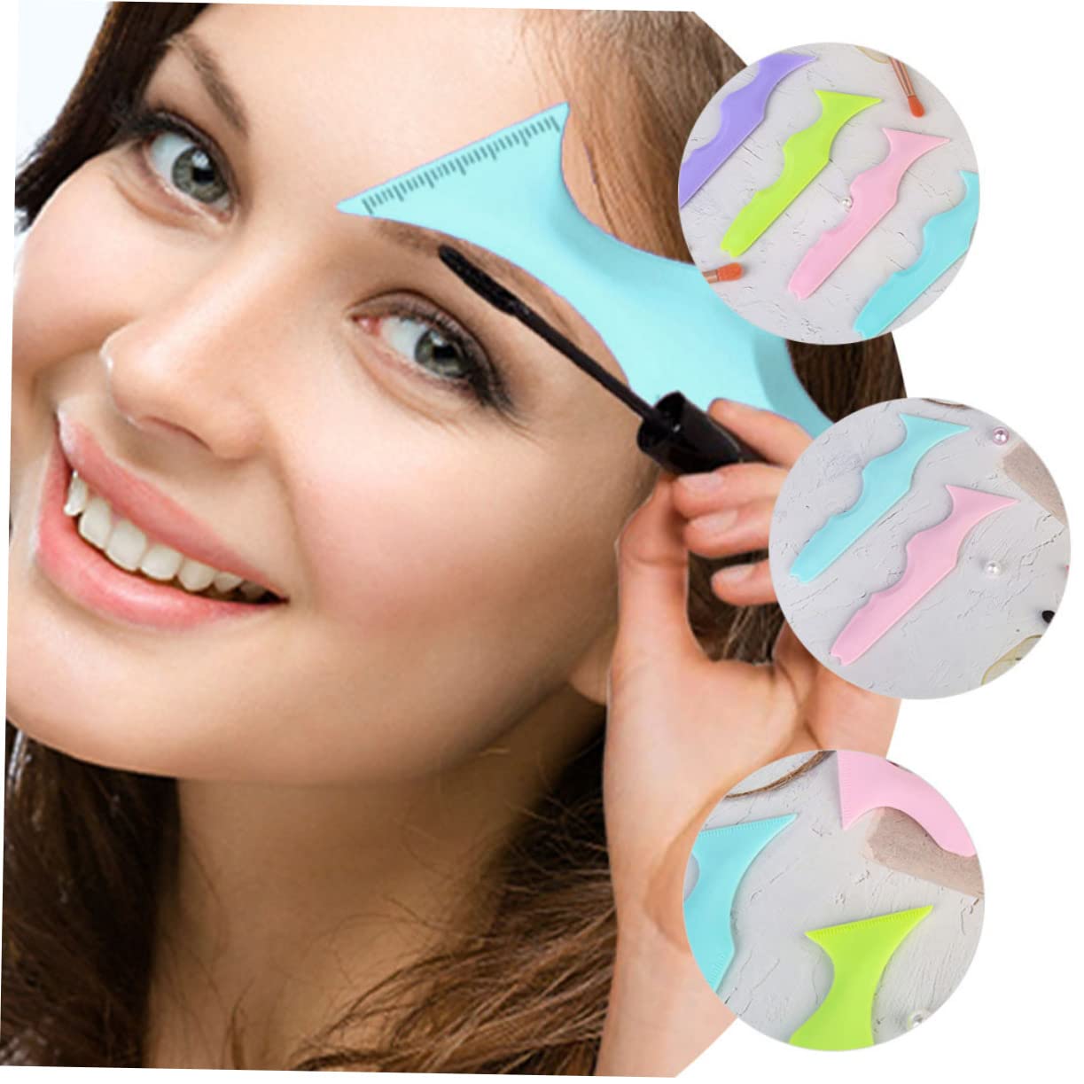 Beavorty 10pièces Outils De Maquillage Silicone Pour Yeux Pochoirs Eyeliner Et Garde Mascara Guide Pour Maquillage Yeux Parfait