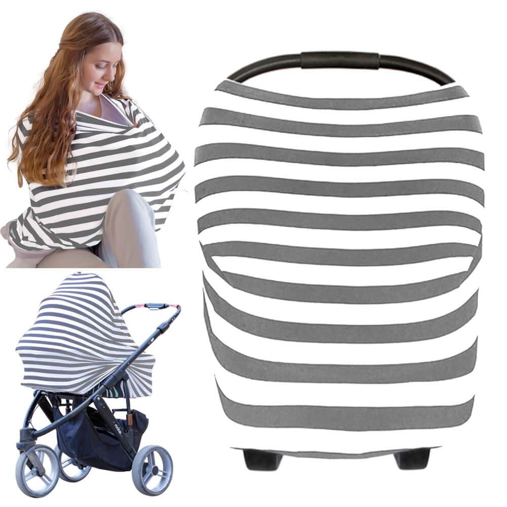 MORO Baby Car Seat Cover Canopy Nursing Cover Multi-Use Stretchy Infinity Scarf Breastfeeding Shopping Cart Cover High Chair Cover