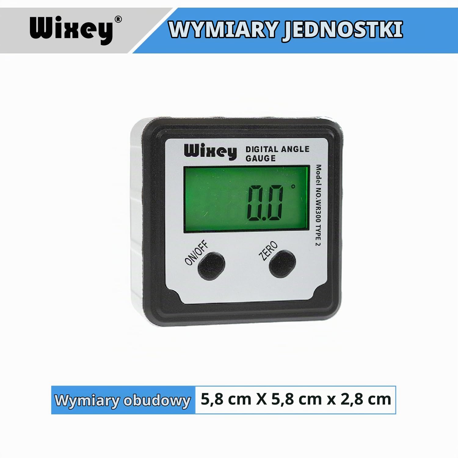 Wixey Wr300 cyfrowy miernik kątowy typu 2 z podświetleniem (standard WR300)
