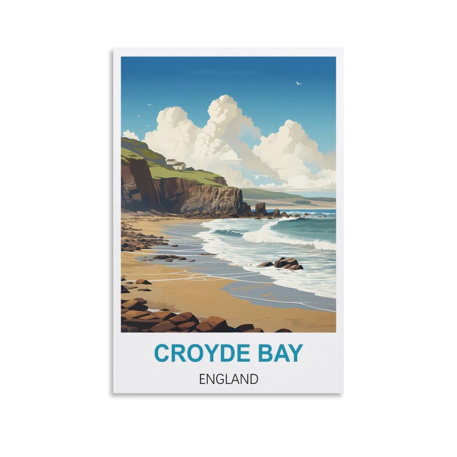 Metal Tin Sign Plaque Poster,Croyde Bay Englands,Art Plaque Poster Wall Decor for Home Tool Room Bar Club Restaurant Cafe 30x40cm