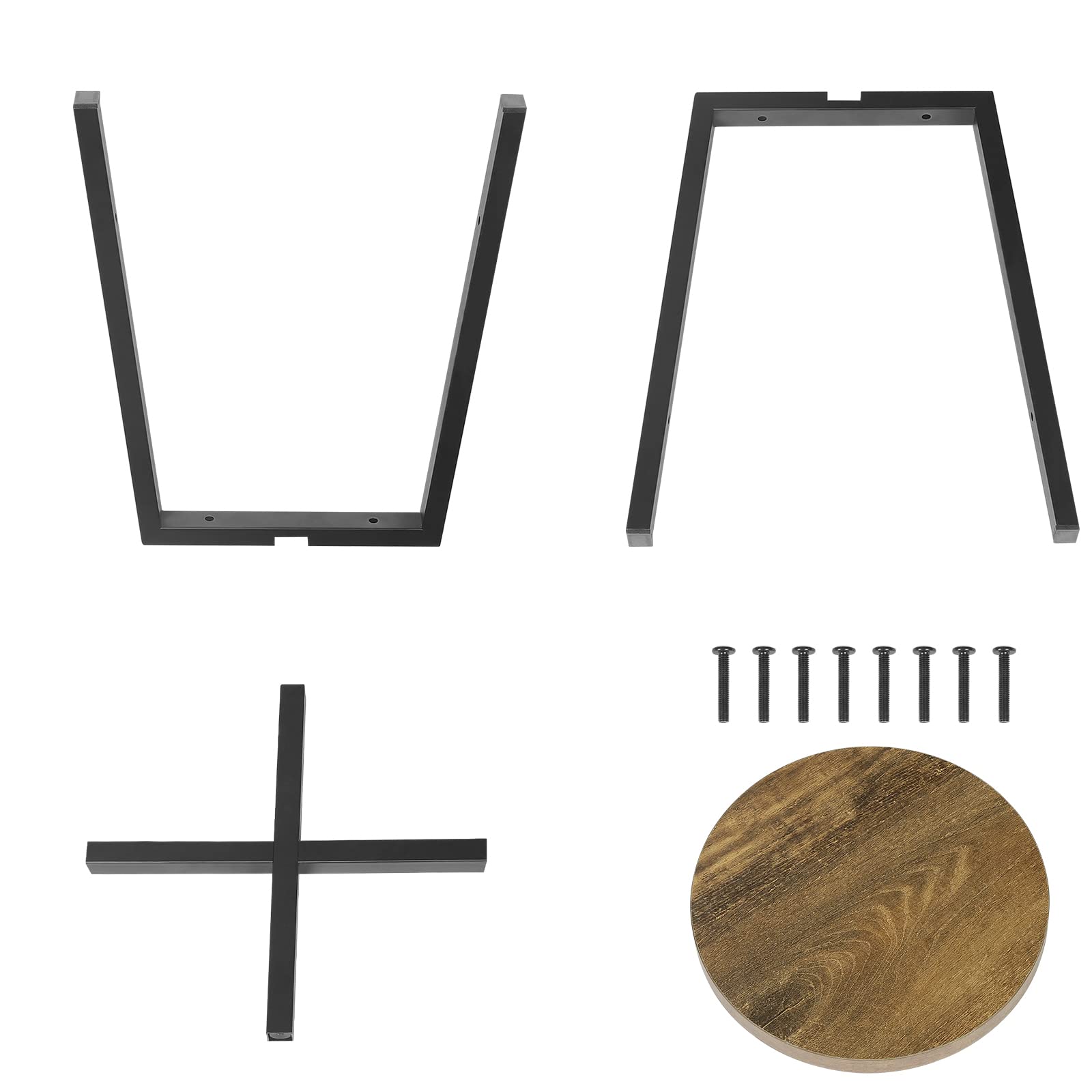WOLTU Esszimmerstühle 2er Set, Küchenstuhl, Esszimmerhocker, Küchenhocker, Hocker mit Metallbeinen, im Industrial Design, Vintage-Holzmaserung Schwarz