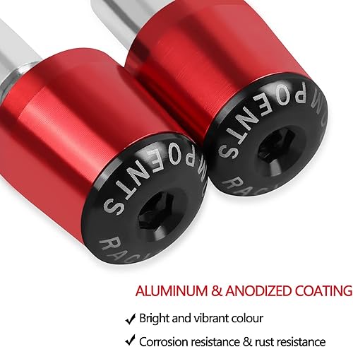 Miniatura 6 de Agarres universales para manillar de motocicleta, 78 pulgadas, 0.866 in, pesos de extremo de barra compatibles con Ninja 400 650 1000 KLR 650 Z900