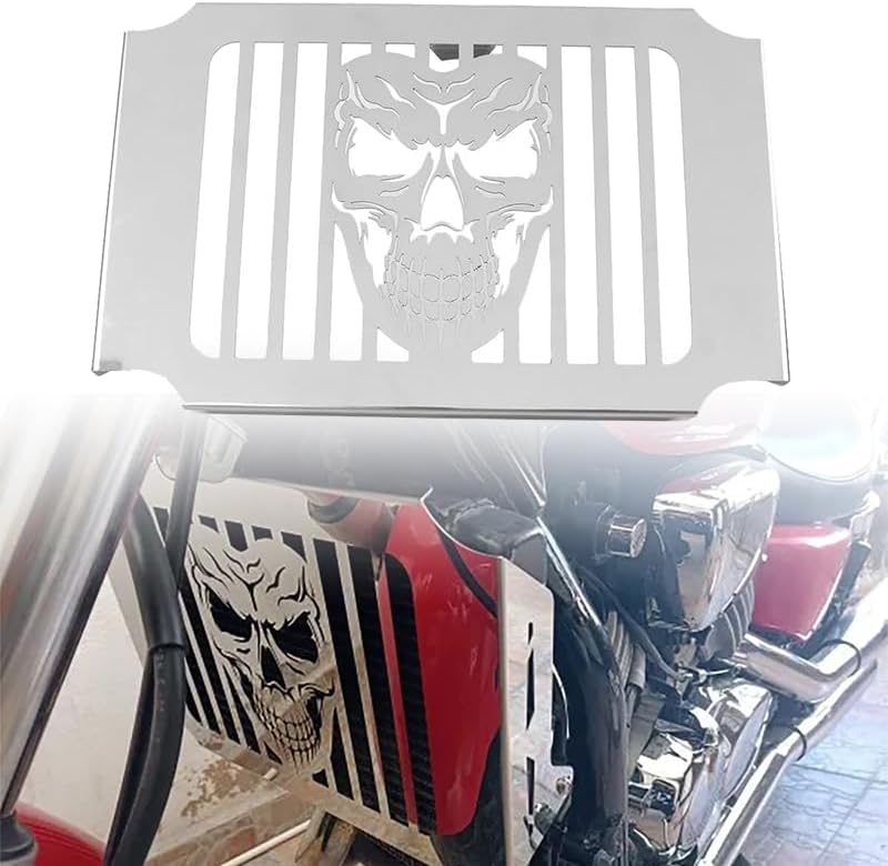 New Radiator Cover Guard Grill Grille Shrouds Cooler Protector Compatible With Honda Magna VF 750 VF750 1994-2004 (Skull)