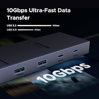 UGREEN Laptop Docking Station Dual Monitor, Revodok Pro 7-in-1 USB C Hub, Dual 4K@60Hz with 2 HDMI, 4x 10Gbps USB-A/C Data Ports, 100W PD, Aluminum USB-C Dock for Dell, HP, Thinkpad Laptops and More