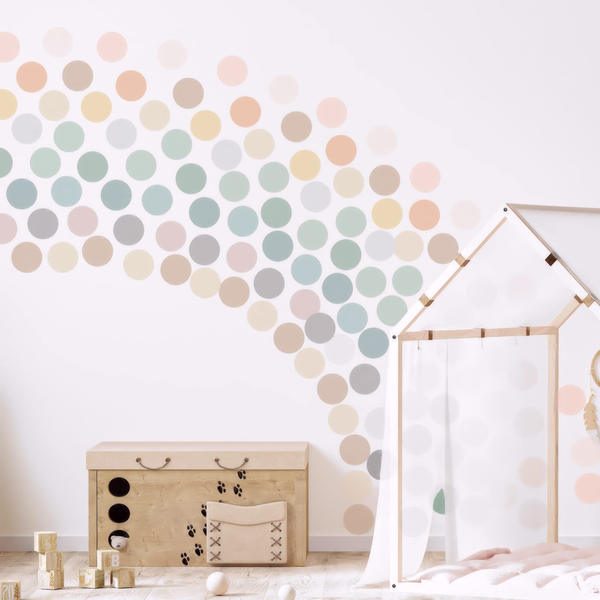 2inch Polka Dot Wall Decals For Girls Bedroom Featuring 150 Boho